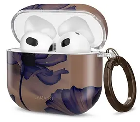 Tech-Protect Lamano Case hnědá/fialová / Pouzdro / AirPods 4 / Koženkové