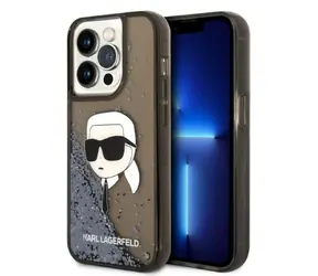 Karl Lagerfeld Glitter Karl Head černá / Pouzdro / pro Apple iPhone 14 Pro / Hardcase