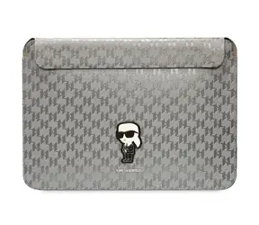 Karl Lagerfeld Saffiano Monogram Ikonik stříbrná / Pouzdro na notebook / 14"