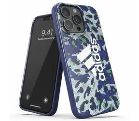 Adidas Snap Case Leopard modrá / Pouzdro / pro Apple iPhone 13, 13 Pro / potisk Leopard