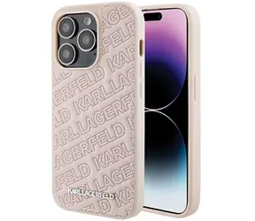 Karl Lagerfeld Quilted K Pattern růžová / Zadní kryt / iPhone 15 Pro Max