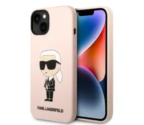 Karl Lagerfeld Liquid Silicone Ikonik růžová / Zadní kryt / Apple iPhone 14 Plus / MagSafe