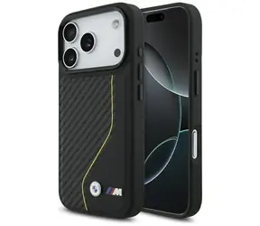 BMW Zadní kryt Carbon Line & Logo MagSafe pro iPhone 17 Pro žlutá / Zadní kryt / Karbonový vzor / MagSafe