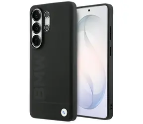 BMW Leather Hot Stamp pro Samsung Galaxy S26 Ultra černá / Zadní kryt / Kožený / Ražené logo / Magnetický (MagSafe)