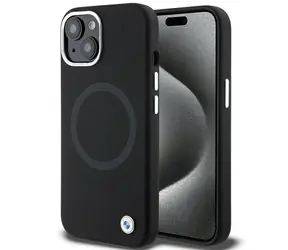 BMW Signature Liquid Silicone MagSafe pro iPhone 15 Plus černá / Kryt / Silikonový / MagSafe