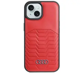 Audi Synthetic Leather kryt s MagSafe iPhone 15 Plus a 14 Plus červená / Pouzdro / MagSafe / Umělá kůže