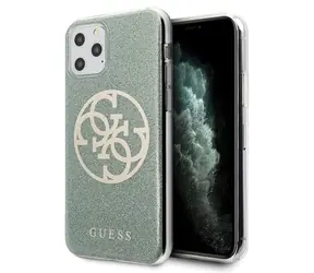 Guess 4G Glitter Circle khaki / Zadní kryt / Apple iPhone 11 Pro Max / plastový