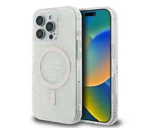 Guess IML 4G Background bílá / Zadní kryt / Apple iPhone 16 Pro / MagSafe
