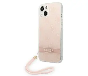 Guess GUOHCP14MH4STP iPhone 14 Plus růžové / Pouzdro / Hardcase / 4G Print Strap