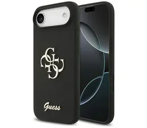 Guess Silicone Big 4G Script černá / Zadní kryt / Silikonový / iPhone Air