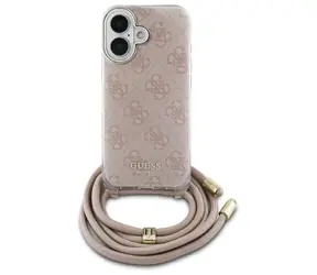 Guess Crossbody Cord 4G Print růžová / Zadní kryt / iPhone 16