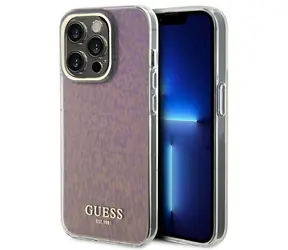 Guess GUHCP15LHDECMP růžová / Pouzdro / iPhone 15 Pro / Faceted Mirror Disco Iridescent