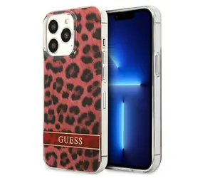 Guess Leopard červená / Pouzdro / iPhone 13 Pro / iPhone 13 / 6,1" / plastové