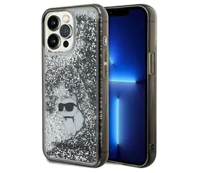 Karl Lagerfeld Liquid Glitter Choupette transparentní / Kryt pro Apple iPhone 13 Pro Max / třpytivý design