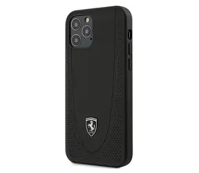 Ferrari Off Track Perforated iPhone 12 a 12 Pro černá / Zadní kryt / Tvrzený plast