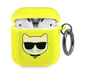 Karl Lagerfeld Choupette Pouzdro pro Apple AirPods 1/2 žlutá / Pouzdro / Apple AirPods 1/2