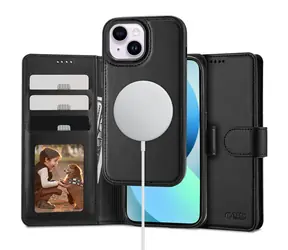 Tech-Protect Wallet MagSafe černá / Pouzdro s peněženkou pro iPhone 13 / MagSafe