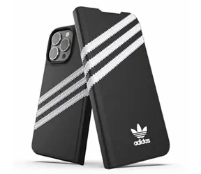 Adidas OR Booklet Case PU iPhone 13 Pro černá, bílá / Pouzdro typu kniha / kompatibilní i s iPhone 13