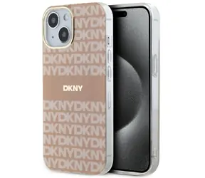 DKNY IML Mono & Stripe růžová / Zadní kryt / MagSafe / pro iPhone 15 Plus a iPhone 14 Plus