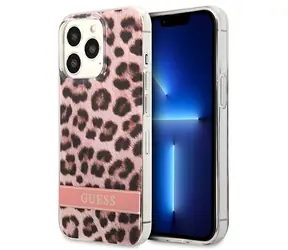 Guess Leopard růžová / Ochranné pouzdro / Apple iPhone 13 Pro / hardcase