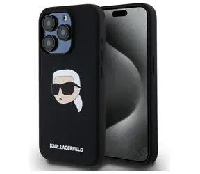 Karl Lagerfeld Silicone Karl Head Print MagSafe černá / Zadní kryt / pro iPhone 15 Pro
