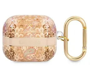 Guess GUA3HHFLD zlatá / Pouzdro pro Apple AirPods 3 / Paisley Strap Collection