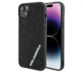 Karl Lagerfeld 3D Rubber Multi Logo černá / Zadní kryt pro iPhone 15 Plus