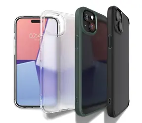 Spigen Crystal Hybrid Clear Black / Ochranný kryt / Apple iPhone 15 Plus