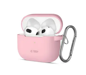 Tech-Protect Silicone Hook Case růžová / Pouzdro / pro Apple AirPods 3 / Silikonové