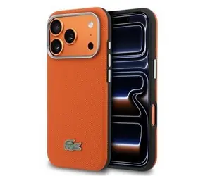 Lacoste PVC Petit Pique Semi Wrap MagSafe oranžová / Zadní kryt / iPhone 17 Pro Max
