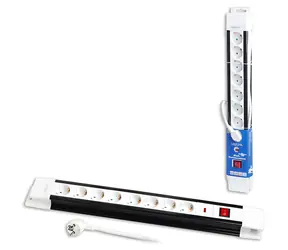 LogiLink prodlužovací kabel 8x černo-bílá / Prodlužovací kabel / 8 zásuvek / 3 m / 230V/16A/3500W / vypínač