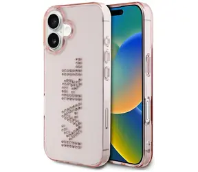Karl Lagerfeld IML Rhinestones Logo růžová / Kryt / pro Apple iPhone 16