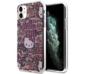 Hello Kitty Tags Graffiti růžová / Kryt / Apple iPhone 11, Xr / IML