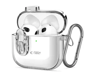 Tech-Protect Slim Hook Case AirPods 4 čirá / Pouzdro / s karabinou / pro Apple AirPods 4