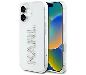 Karl Lagerfeld IML Rhinestones Logo čirý / Zadní kryt pro iPhone 16 / Kamínky
