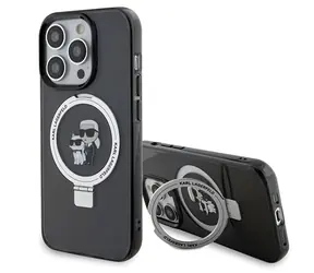 Karl Lagerfeld Ring Stand Karl & Choupette MagSafe černá / Kryt / pro Apple iPhone 13 Pro / MagSafe