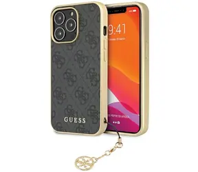 Guess 4G Charms iPhone 14 Pro šedá / Zadní kryt
