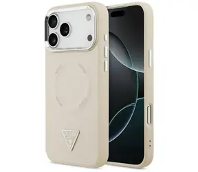 Guess Triangle Logo MagSafe pro iPhone 17 Pro béžová / Zadní kryt / MagSafe / iPhone 17 Pro