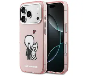 Karl Lagerfeld Karl and Choupette růžová / Zadní kryt / MagSafe / iPhone 17 Pro