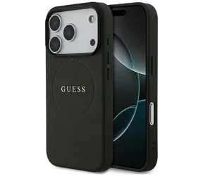 Guess Grained Ring MagSafe černá / Zadní kryt / iPhone 17 Pro / MagSafe