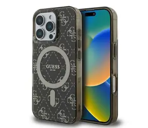 Guess IML 4G Background MagSafe hnědá / Zadní kryt / iPhone 16 Pro