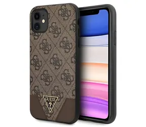 Guess 4G Triangle hnědá / Zadní kryt / pro Apple iPhone 11, XR 6,1"