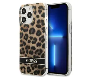 Guess Leopard hnědá / Pouzdro / iPhone 13 Pro / iPhone 13 / 6,1" / plastové