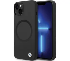 BMW Zadní kryt Signature Liquid Silicone MagSafe pro iPhone 14 černá / Zadní kryt / MagSafe / Silikon
