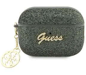 GUESS 4G Charm Glitter Flake zelená, khaki / Pouzdro / Apple AirPods Pro 2