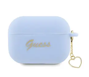 Guess Charm Heart Silikonové pouzdro pro AirPods Pro 2 modrá / Pouzdro / Silikon