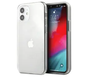 GUESS 4G 3D Pattern transparentní / Plastový zadní kryt pro Apple iPhone 12 mini