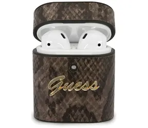 Guess Pouzdro Python Collection AirPods 1/2 hnědá / Pouzdro / Pro Apple AirPods (1. a 2. generace)