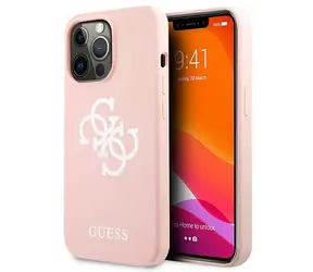 Guess Silicone 4G Logo růžová / Zadní kryt / Apple iPhone 13 Pro Max