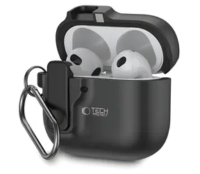 Tech-Protect Slim Hook Case černá / Pouzdro / s karabinou / pro Apple AirPods 4